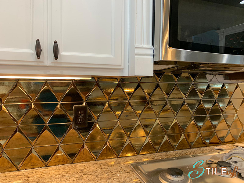 gold backsplash