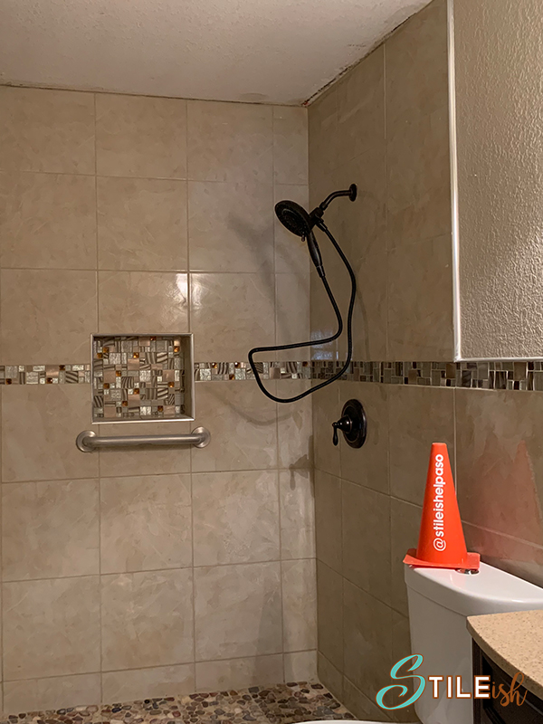 bathroom tile in beige