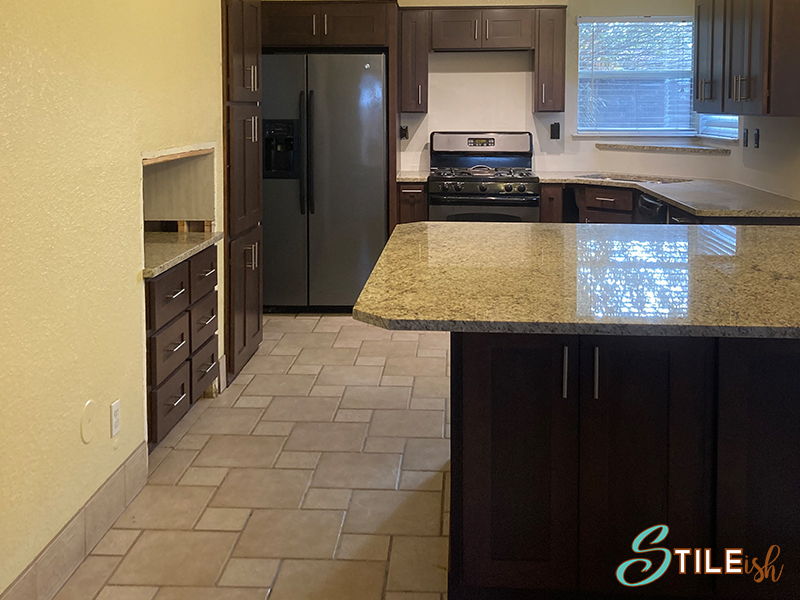 Stileish island and cabinets